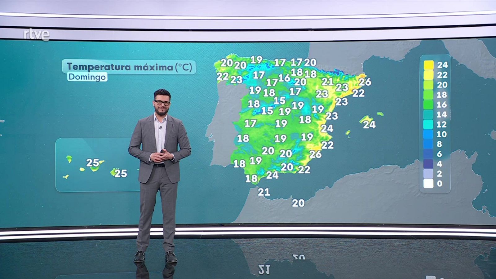 Máximas aumentan ligeramente en Valle del Ebro, litoral del levante y sur de sistemas montañosos de mitad sur - ver ahora
