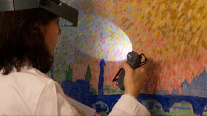 Telediario 2 - El Museo Thyssen-Bornemisza restaura la obra 'El puente de Waterloo'