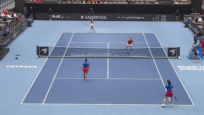 Tenis - Billie Jean King Cup Clasificatorias. 3er partido dobles: Chequia - España