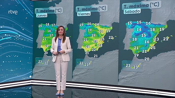 El tiempo - Descenso notable de las temperaturas máximas en amplias zonas del interior peninsular