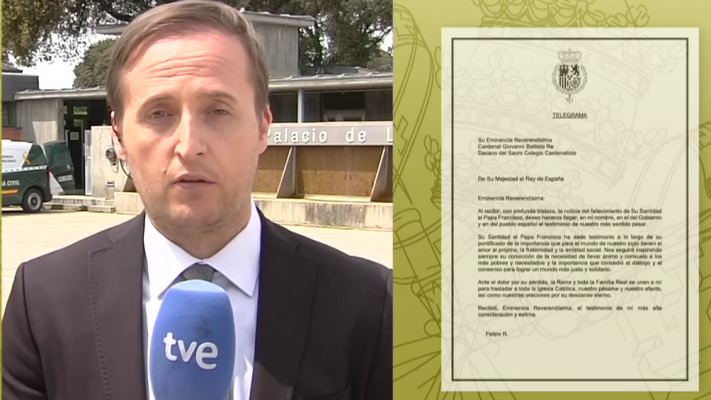 Especiales informativos - Felipe VI expresa sus condolencias por la muerte del papa