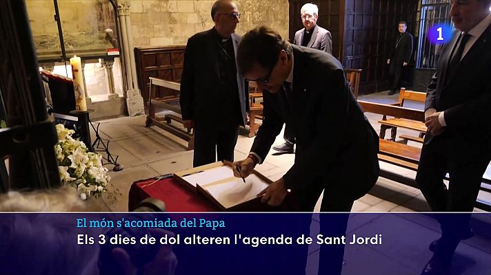 L'Informatiu - Els tres dies de dol per la mort del papa Francesc alteren l'agenda de Sant Jordi