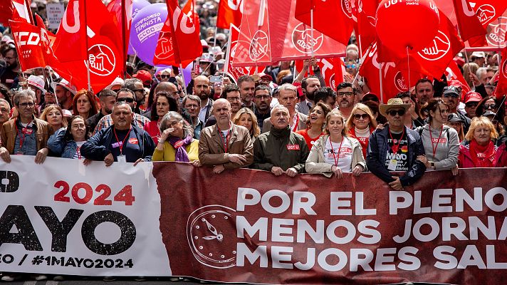 La hora de La 1 - Los sindicatos, frente al 1 de mayo: la rebaja de la jornada y la reforma del despido como principales reivindicaciones