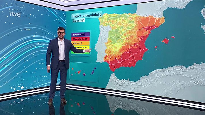Precipitaciones en la mitad occidental, interior del tercio oriental y Baleares