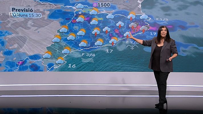 El temps - Dilluns de ruixats intensos, tempestes fortes, pedregades i fresca