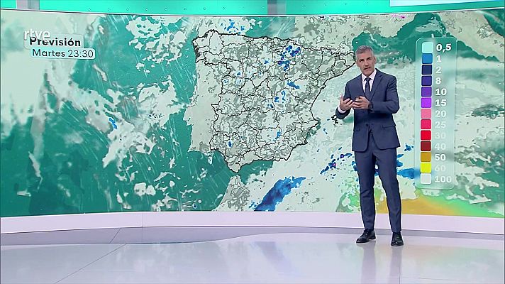 Chubascos tormentosos fuertes en Baleares. Precipitaciones fuertes y persistentes en oeste de Galicia