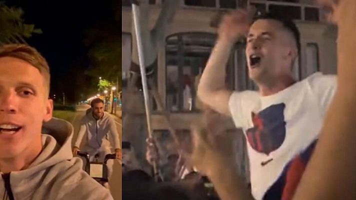 Fútbol - Casadó en Canaletas; Dani Olmo y varios compañeros en bici a visitar a Ferran en el hospital