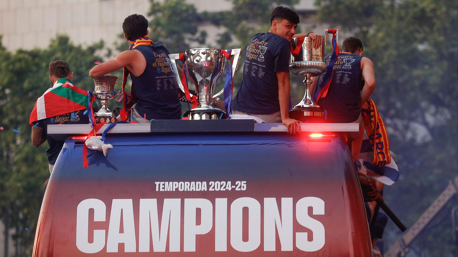 EL FC Barcelona celebra el triplete