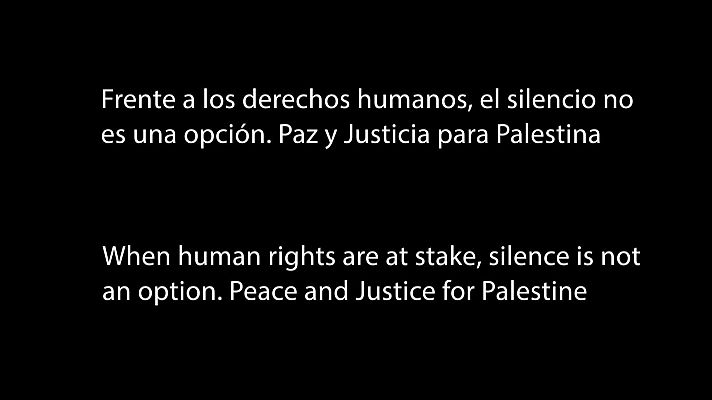 Telediario Fin de Semana - El mensaje de RTVE antes de Eurovisión: "Frente a los derechos humanos, el silencio no es una opción. Paz y justicia para Palestina"