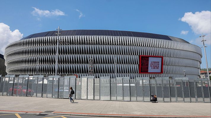 Todo listo en San Mamés para acoger la final de la Europa League entre Manchester United y Tottenham