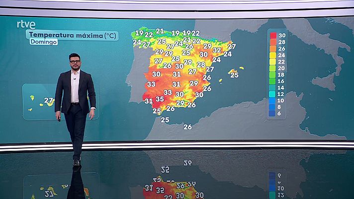 El tiempo - Ascenso notable de las temperaturas máximas en el interior sureste peninsular