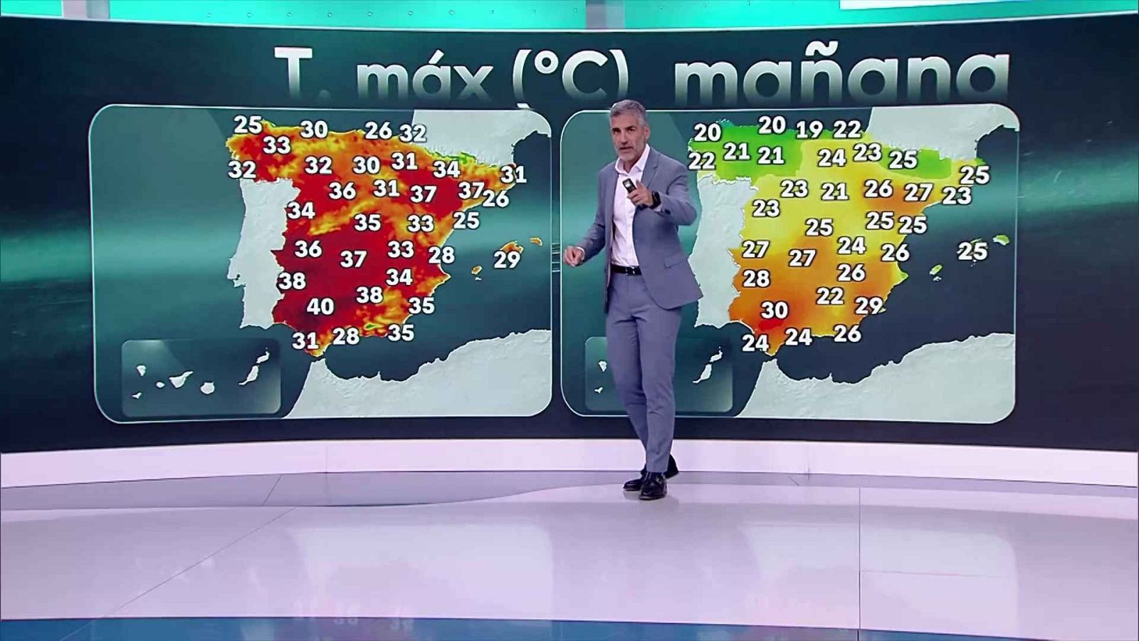 Temperaturas máximas elevadas para la época en la mayor parte del interior de la Península, esperándose sobrepasar los 34-36 grados - ver ahora