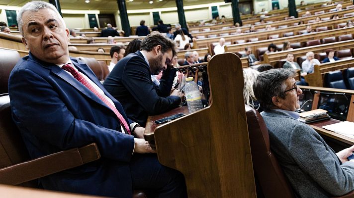 Telediario 1 - Los audios por la supuesta operación del PSOE contra la UCO centran una sesión de control sin Sánchez