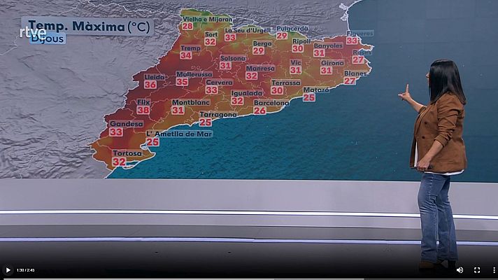 El temps - Segon dia de sol radiant i calor d'estiu