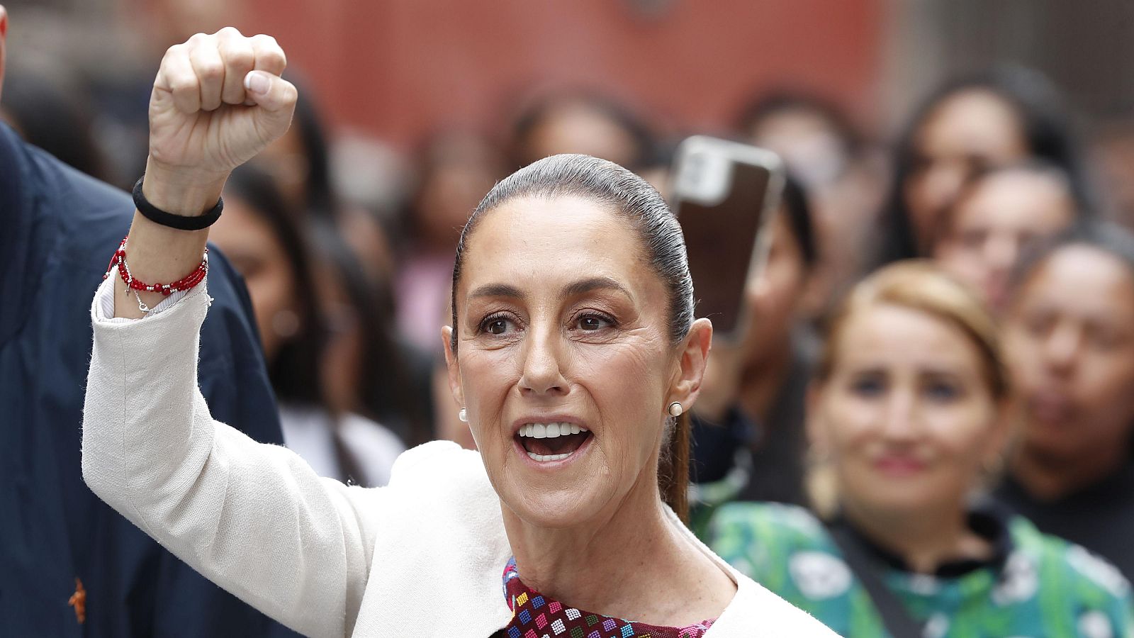 La presidenta de México, Claudia Sheinbaum, durante las elecciones judiciales