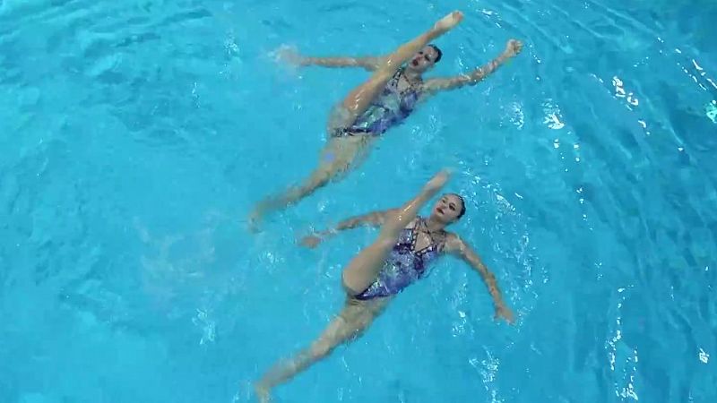 Actuación de Iris Tió y Lilou Lluis en la final del dúo libre - Natación | Ver