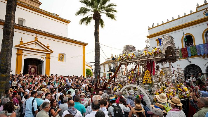 Telediario 1 - Comienza el camino hacia El Rocío en Andalucía
