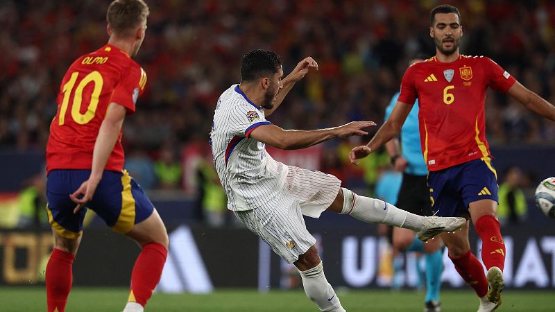 Cherki lidera el intento de remontada de Francia ante Espaa - UEFA Nations League | Ver