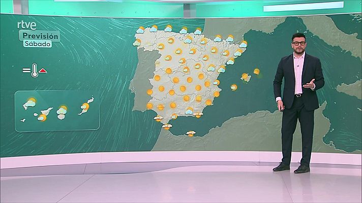 El tiempo - Descensos en litorales de Alborán y Cantábrico en las máximas y litoral nordeste para las mínimas