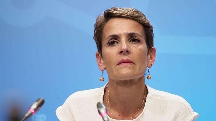 La tarde en 24h - La presidenta de Navarra, María Chivite, no ha podido contener las lágrimas al hablar de Santos Cerdán