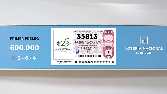SELAE - Sorteo de la Lotería Nacional del 14/06/2025