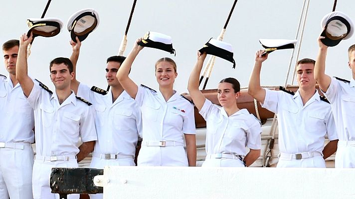 Modo Digital - La princesa Leonor llega a Gijón tras embarcarse de nuevo en el Juan Sebastián de Elcano