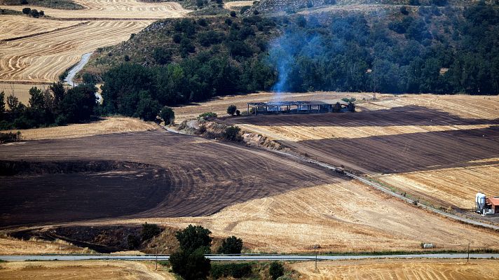 Telediario 1 - No salir del vehículo, encender las luces y mandar ubicación: qué hacer si un incendio nos sorprende en el coche