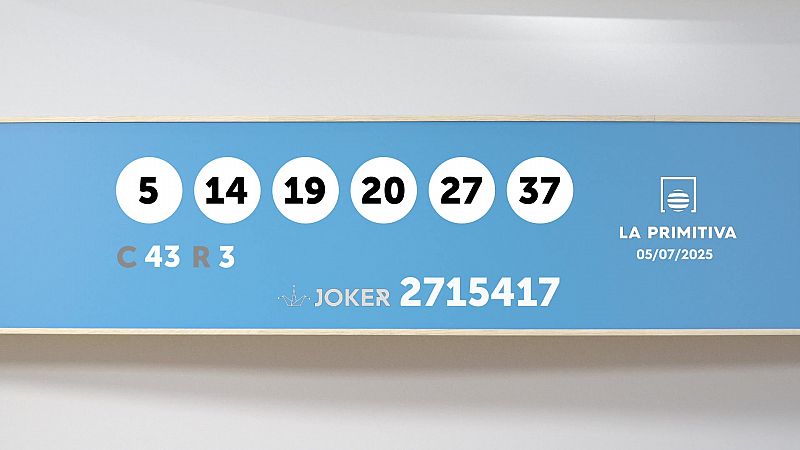 Sorteo de la Lotera Primitiva y Joker del 05/07/2025 - Ver ahora