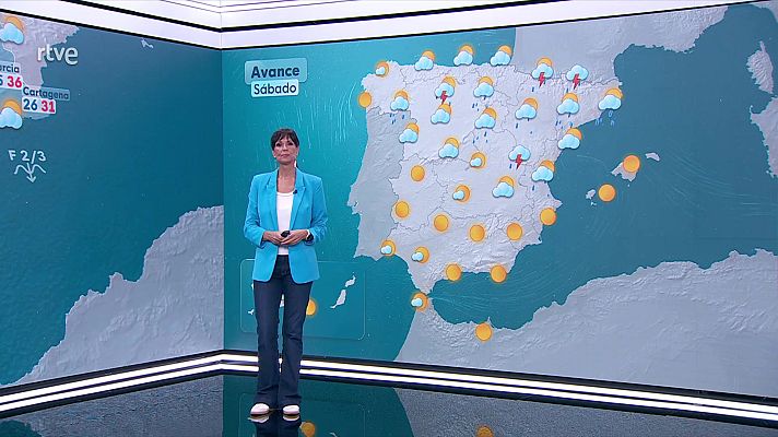 El tiempo - Máximas en ligero descenso en la fachada mediterránea y archipiélagos, más en el suroeste peninsular