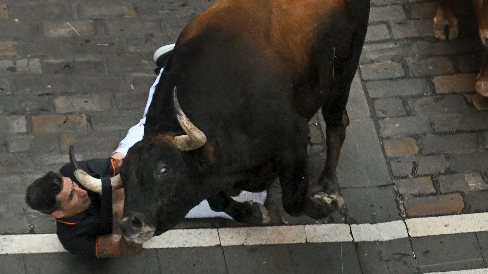 San Fermín 2025: Tercer encierro | Vídeo a cámara lenta