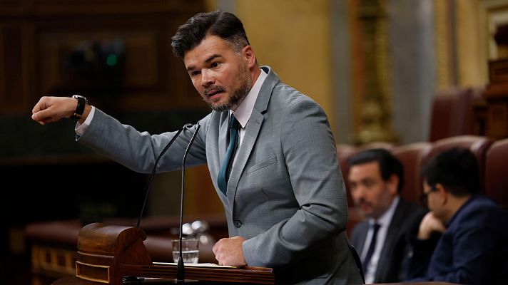  - Rufían avisa a Sánchez: "Si esto escala, le vamos a obligar a que la gente decida"