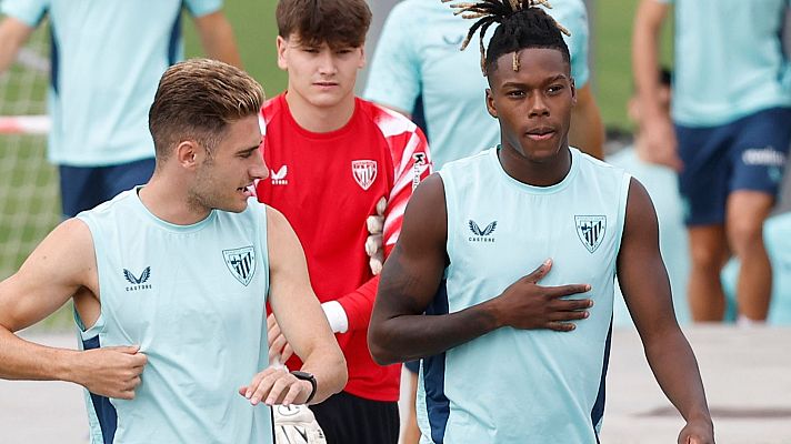 Los Deportes de La1 - Nico Williams completa su primer entrenamiento y firma su nuevo contrato: "Nada mejor que jugar la Champions con el club de mi vida"