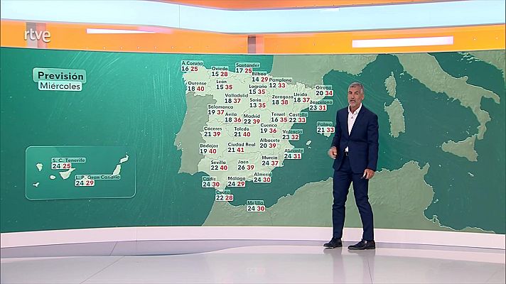 El tiempo - Máximas muy elevadas en la mitad sur peninsular y zonas de Canarias, con ascensos notables