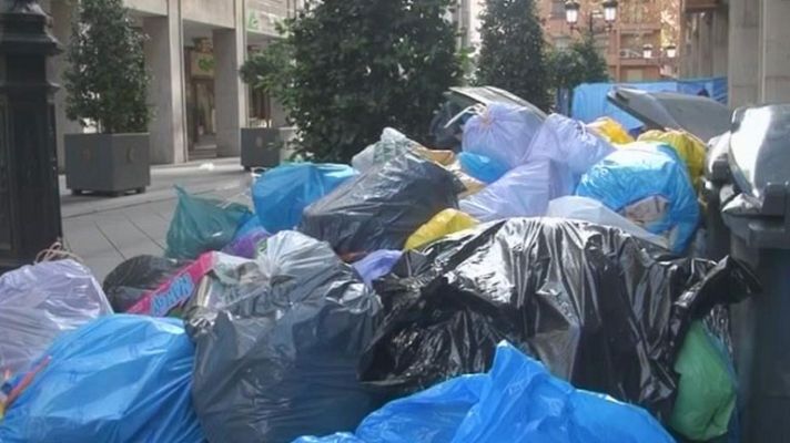 Huelga de basuras en Granada