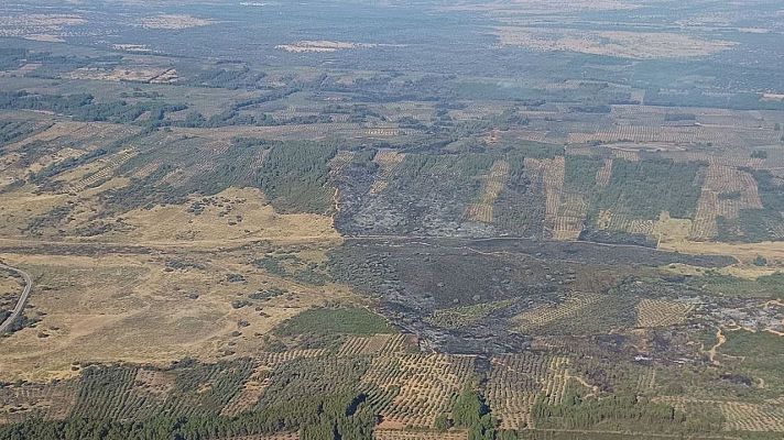  - La alcaldesa de Valdecaballeros confirma que el incendio baja de nivel: "Ya se respira otro ambiente"