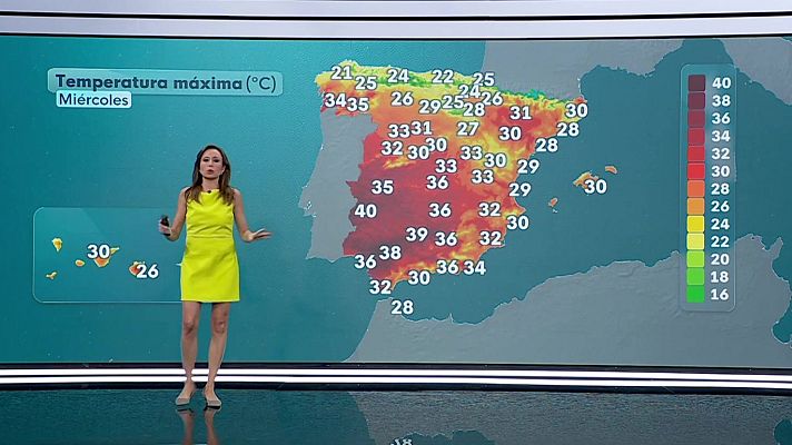 El tiempo - Máximas con pocos cambios o aumento moderado en Península y Baleares, en Canarias se inicia un descenso
