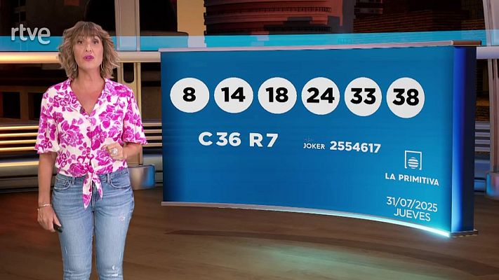 Loterías - Sorteo de la Lotería Nacional, Bonoloto, Primitiva y Jóker del 31/07/2025