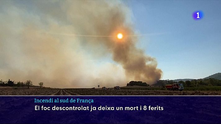 L'Informatiu - El gran incendi del sud de França fa visible el fum a Catalunya