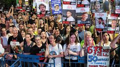 Familiares de los rehenes protestan en contra del plan de Netanyahu para ocupar Ciudad de Gaza