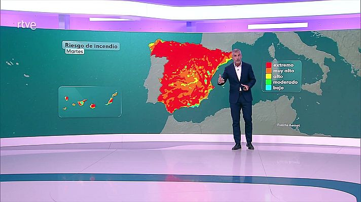 El tiempo - Temperaturas significativamente elevadas en la mayor parte de la Península, zonas de Baleares y de Canarias