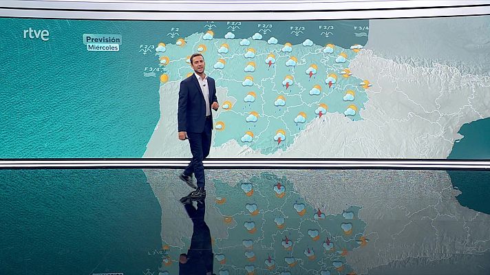 El tiempo - Tormentas y chubascos  localmente fuertes con granizo y rachas muy fuertes de viento en Pirineos y Sistema Ibérico