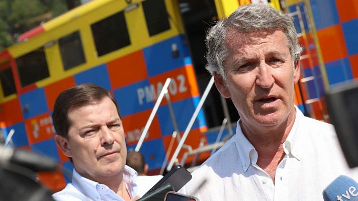 Telediario 1 - Choque político por los incendios: el PP pide más medios y el Gobierno asegura que hay suficientes