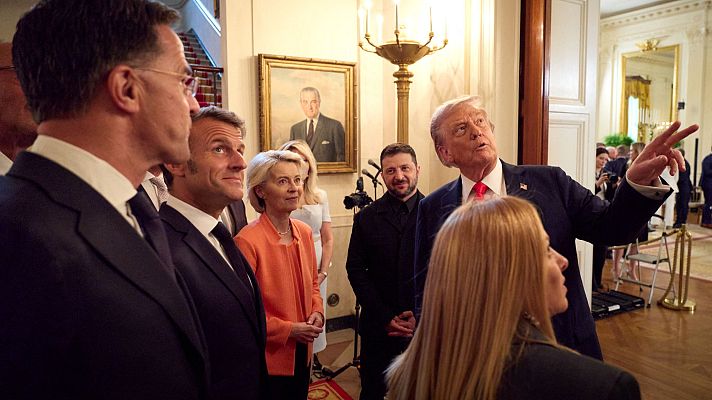Telediario 1 - Trump muestra una renovada sintonía con Zelenski y los líderes europeos en la última cumbre de Washington
