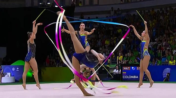 Gimnasia rítmica - Campeonato del Mundo. Competición general conjuntos 5 cintas y 3 pelotas / 2 aros Grupo A