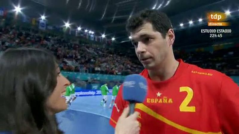 El capitán de la selección española ha atendido a las cámaras de TVE nada más terminar el partido.