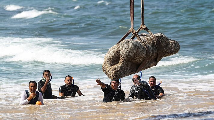 Telediario Fin de Semana - Descubren restos milenarios de una ciudad sumergida frente a Alejandría