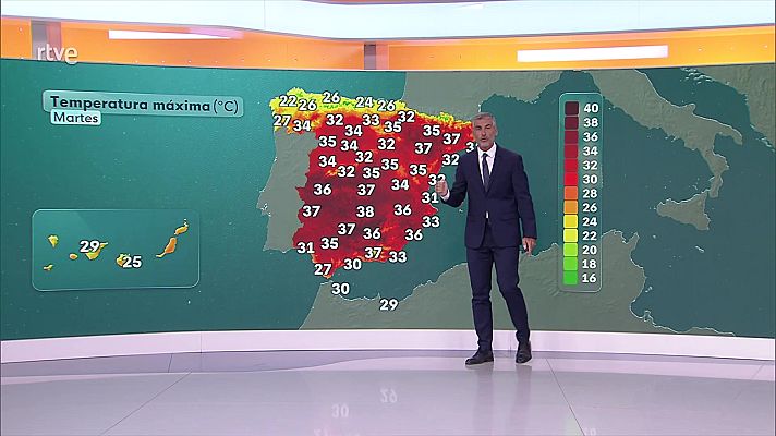 El tiempo - Chubascos y tormentas localmente fuertes en Pirineos, y en otros puntos del tercio este