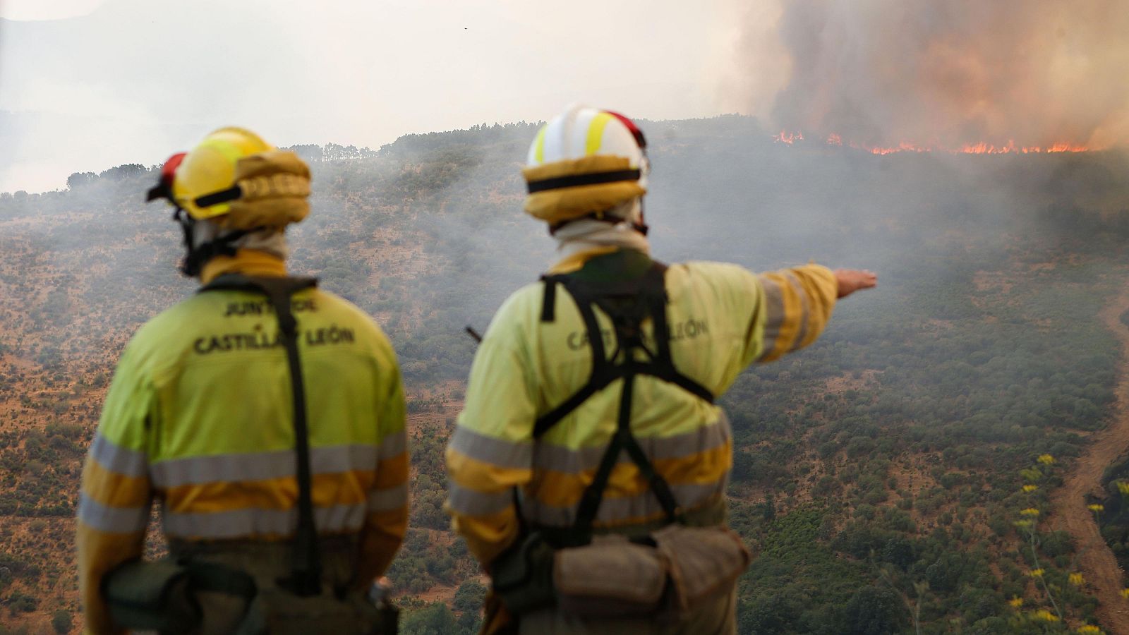 Los trabajos de extinción de los incendios agotan a los equipos | Ver