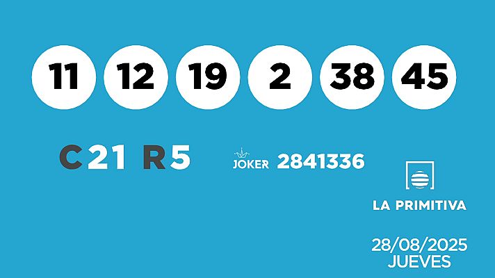 SELAE - Sorteo de la Lotería Primitiva y Joker del 28/08/2025
