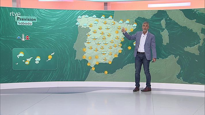 El tiempo - Chubascos y tormentas localmente muy fuertes y con granizo en Baleares y este de Cataluña